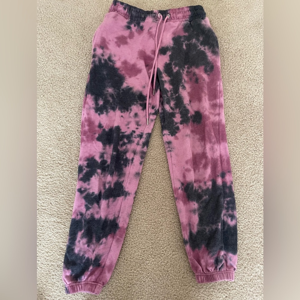 Tie Dye Black and Purple Sweatpants
